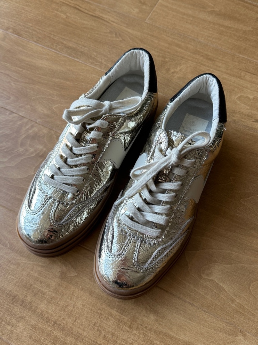 Dolce Vita Notice X Platform Sneaker, Women’s, Gold/White, Size 7